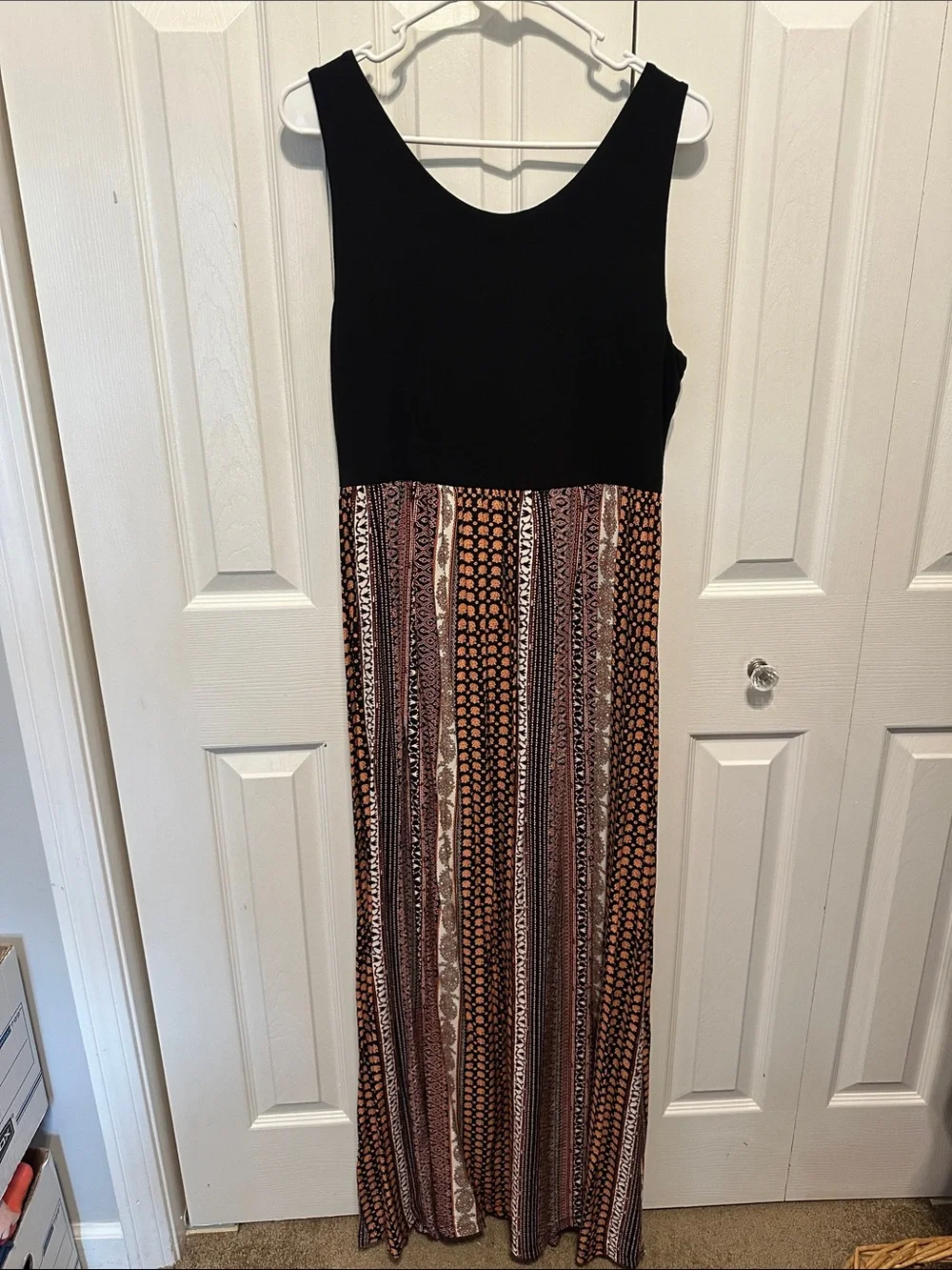 Rachel Zoe Sleeveless Tank Style Bohemian Maxi Dress With Pockets